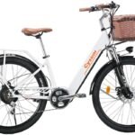 cysum Cityrun E-Bike für Damen, 26 Zoll (66 cm), E-Bike, E-Bike, E-Bike, Stadtfahrrad für Erwachsene, Motor 250 W, 25 km/h, Lithium-Akku 36 V, 360 WH, Reichweite 80 km