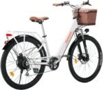 cysum Cityrun E-Bike für Damen, 26 Zoll (66 cm), E-Bike, E-Bike, E-Bike, Stadtfahrrad für Erwachsene, Motor 250 W, 25 km/h, Lithium-Akku 36 V, 360 WH, Reichweite 80 km