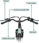 MileCity1 26" E-Bike für Erwachsene, 7 Gang Elektrofahrrad mit Austauschbarem 36V 13Ah Akku, 25 km/h und 80–100km Reichweite E-Bike für Städtische Pendler, IP65 Wasserdicht