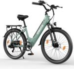 ESKUTE C100 Plus E-Bike, 26 Zoll Elektrofahrrad, E-Cityrad 250W HeckMotor, 36V 13Ah Wechselakku, bis zu 100km, LCD-Display, Tiefeinsteiger E-CityBike Für Damen und Herren Erwachsene