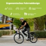 DERUIZ Quartz 28 Zoll E-Bike Damen & Herren, Elektrofahrrad City & Trekking, 48V Akku, bis 161 km Reichweite, 8-Gang-Schaltung, 55 Nm Drehmoment, App-Steuerung, hydraulische Scheibenbremsen