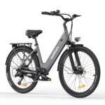 MileCity1 26" E-Bike für Erwachsene, 7 Gang Elektrofahrrad mit Austauschbarem 36V 13Ah Akku, 25 km/h und 80–100km Reichweite E-Bike für Städtische Pendler, IP65 Wasserdicht