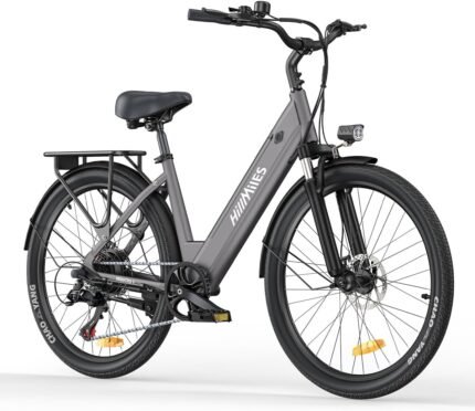 MileCity1 26" E-Bike für Erwachsene, 7 Gang Elektrofahrrad mit Austauschbarem 36V 13Ah Akku, 25 km/h und 80–100km Reichweite E-Bike für Städtische Pendler, IP65 Wasserdicht