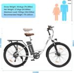 E-Bike 28-Zoll-Elektrofahrrad, 7-Gang-Damenfahrrad, E Bike für die Stadt, LCD-Display, mit Vorderradgabel-Federung, City Ebike für Herren und Damen
