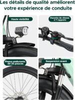 MileCity1 26" E-Bike für Erwachsene, 7 Gang Elektrofahrrad mit Austauschbarem 36V 13Ah Akku, 25 km/h und 80–100km Reichweite E-Bike für Städtische Pendler, IP65 Wasserdicht