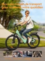 MileCity1 26" E-Bike für Erwachsene, 7 Gang Elektrofahrrad mit Austauschbarem 36V 13Ah Akku, 25 km/h und 80–100km Reichweite E-Bike für Städtische Pendler, IP65 Wasserdicht