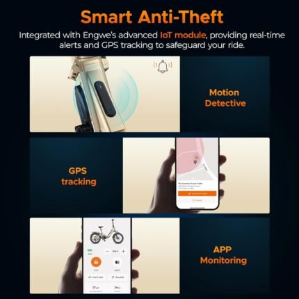 ENGWE E Bike mit APP&IoT, Ebike 48V 15Ah Akku bis 160km, Drehmomentsensor & hydraulische Bremsen, 20 * 3.0 Reifen, 2 Stunden aufgeladen
