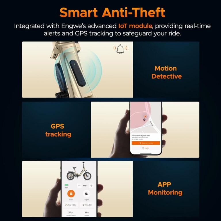 ENGWE E Bike mit APP&IoT, Ebike 48V 15Ah Akku bis 160km, Drehmomentsensor & hydraulische Bremsen, 20 * 3.0 Reifen, 2 Stunden aufgeladen