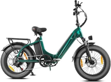 E Bike Klapprad 20 Zoll Elektrofahrräder, E-Faltrad Damen und Herren, 48V 18A*2 Doppelbatterien|250W Heckmotor 80N.m & 25km/h, Hydraulische Bremse, Tiefeinsteiger E-City Bike/Pedelec für Erwachsene