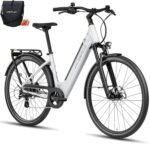DERUIZ Quartz 28 Zoll E-Bike Damen & Herren, Elektrofahrrad City & Trekking, 48V Akku, bis 161 km Reichweite, 8-Gang-Schaltung, 55 Nm Drehmoment, App-Steuerung, hydraulische Scheibenbremsen