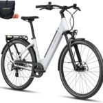 DERUIZ Quartz 28 Zoll E-Bike Damen & Herren, Elektrofahrrad City & Trekking, 48V Akku, bis 161 km Reichweite, 8-Gang-Schaltung, 55 Nm Drehmoment, App-Steuerung, hydraulische Scheibenbremsen