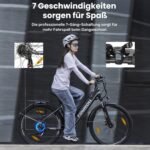 Touroll J1 ST 27,5" E Bike, Elektrofahrrad Trekkingrad E-Bike Herren Damen mit 561.6Wh Akku,100km Reichweite, 250W Motor, E-Fahrrad mit 7-Gang-Getriebe, Pedelec Citybike EBike für Erwachsene