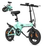 ESKUTE F100 E-Bike Klapprad, 14 Zoll Elektrofahrrad mit USB-Ladeanschluss für Handy, 250W EU-konformes Elektrofahrräder, Integrierter 36V 9Ah Akku, Reichweite bis 35-60KM