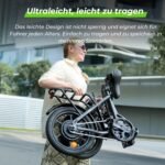 Finbike Klapprad E-Bike 16 * 2.15 Zoll Fat Tire,Tragbares Elektrofahrrad mit 10.4Ah Abnehmbarem Akku,4 Fahrmodi,PAS Reichweite MAX 88KM,Falt-Elektrofahrräder für Herren Damen Pendeln