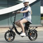Finbike Klapprad E-Bike 16 * 2.15 Zoll Fat Tire,Tragbares Elektrofahrrad mit 10.4Ah Abnehmbarem Akku,4 Fahrmodi,PAS Reichweite MAX 88KM,Falt-Elektrofahrräder für Herren Damen Pendeln