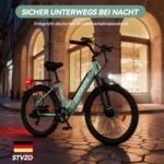 ESKUTE C100 Plus E-Bike, 26 Zoll Elektrofahrrad, E-Cityrad 250W HeckMotor, 36V 13Ah Wechselakku, bis zu 100km, LCD-Display, Tiefeinsteiger E-CityBike Für Damen und Herren Erwachsene