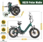 E Bike Klapprad 20 Zoll Elektrofahrräder, E-Faltrad Damen und Herren, 48V 18A*2 Doppelbatterien|250W Heckmotor 80N.m & 25km/h, Hydraulische Bremse, Tiefeinsteiger E-City Bike/Pedelec für Erwachsene