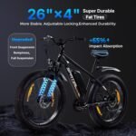 SPATIAL E Bike, E-Bike Herren mit 26 * 4.0" Fat Tire, 48V13AH Akku, Bis zu 150 KM, 85Nm 250W Motor, Offroad Ebike Mountainbike mit Vollfederung, 7-Gang, All-Terrain Elektrofahrrad Herren