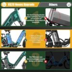 E Bike Klapprad 20 Zoll Elektrofahrräder, E-Faltrad Damen und Herren, 48V 18A*2 Doppelbatterien|250W Heckmotor 80N.m & 25km/h, Hydraulische Bremse, Tiefeinsteiger E-City Bike/Pedelec für Erwachsene