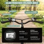 ESKUTE C100 Plus E-Bike, 26 Zoll Elektrofahrrad, E-Cityrad 250W HeckMotor, 36V 13Ah Wechselakku, bis zu 100km, LCD-Display, Tiefeinsteiger E-CityBike Für Damen und Herren Erwachsene