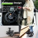 Finbike Klapprad E-Bike 16 * 2.15 Zoll Fat Tire,Tragbares Elektrofahrrad mit 10.4Ah Abnehmbarem Akku,4 Fahrmodi,PAS Reichweite MAX 88KM,Falt-Elektrofahrräder für Herren Damen Pendeln