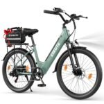ESKUTE C100 Plus E-Bike, 26 Zoll Elektrofahrrad, E-Cityrad 250W HeckMotor, 36V 13Ah Wechselakku, bis zu 100km, LCD-Display, Tiefeinsteiger E-CityBike Für Damen und Herren Erwachsene