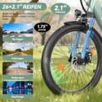 ESKUTE C100 Plus E-Bike, 26 Zoll Elektrofahrrad, E-Cityrad 250W HeckMotor, 36V 13Ah Wechselakku, bis zu 100km, LCD-Display, Tiefeinsteiger E-CityBike Für Damen und Herren Erwachsene