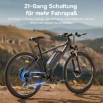 Eleglide E Bike, 27,5/29 Zoll E-Bike Herren Damen mit Hydraulische Scheibenbremse, 36V 18Ah Akku, Reichweite bis zu 150 KM, Offroad E-Mountainbike, 21 Gänge Elektrofahrrad, Mopride 2