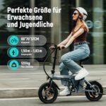 ESKUTE F100 E-Bike Klapprad, 14 Zoll Elektrofahrrad mit USB-Ladeanschluss für Handy, 250W EU-konformes Elektrofahrräder, Integrierter 36V 9Ah Akku, Reichweite bis 35-60KM